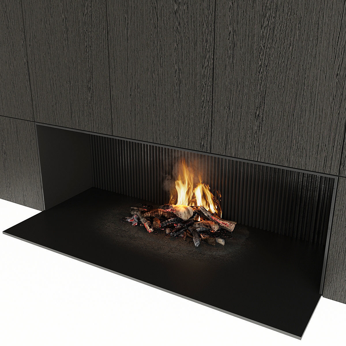 Fireplace modern mantel 3D model_11