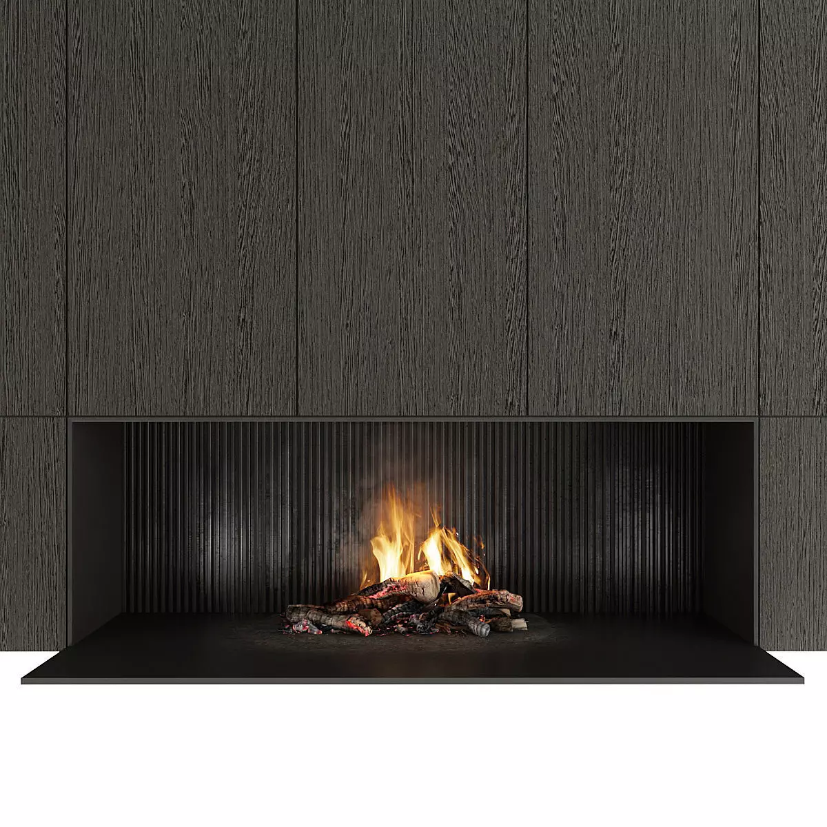 Fireplace modern mantel 3D model_0