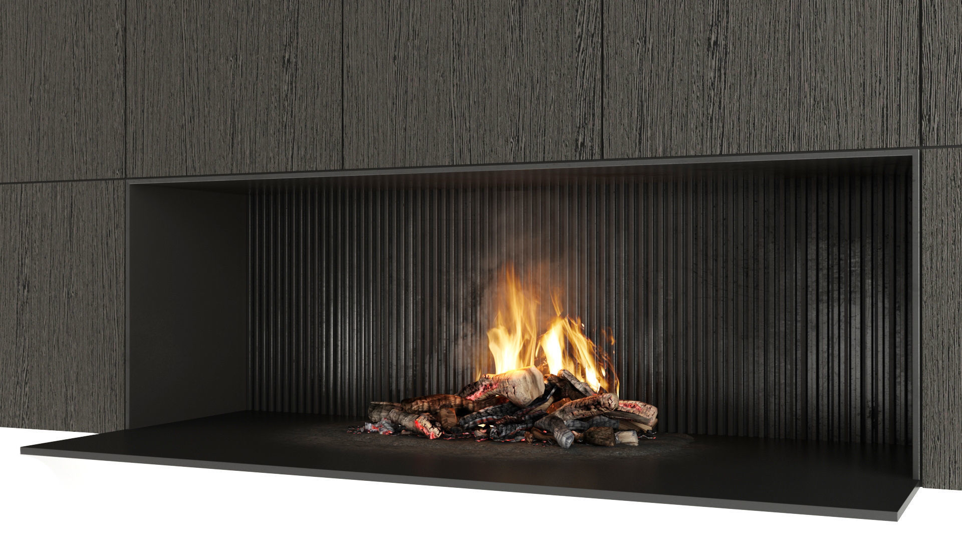 Fireplace modern mantel 3D model_1