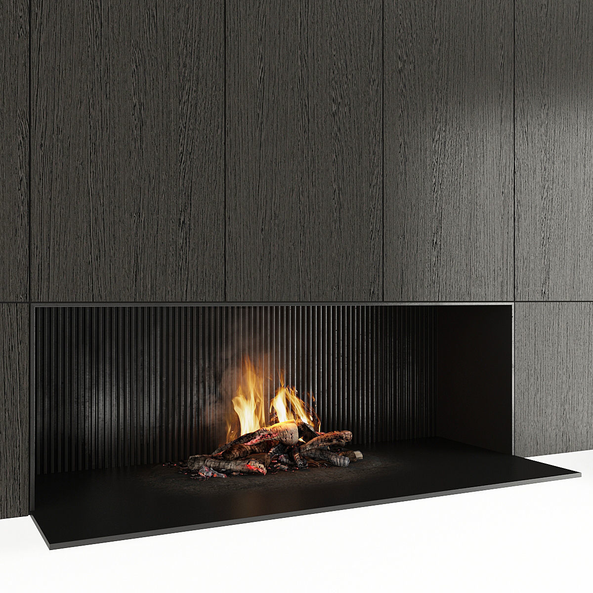 Fireplace modern mantel 3D model_13