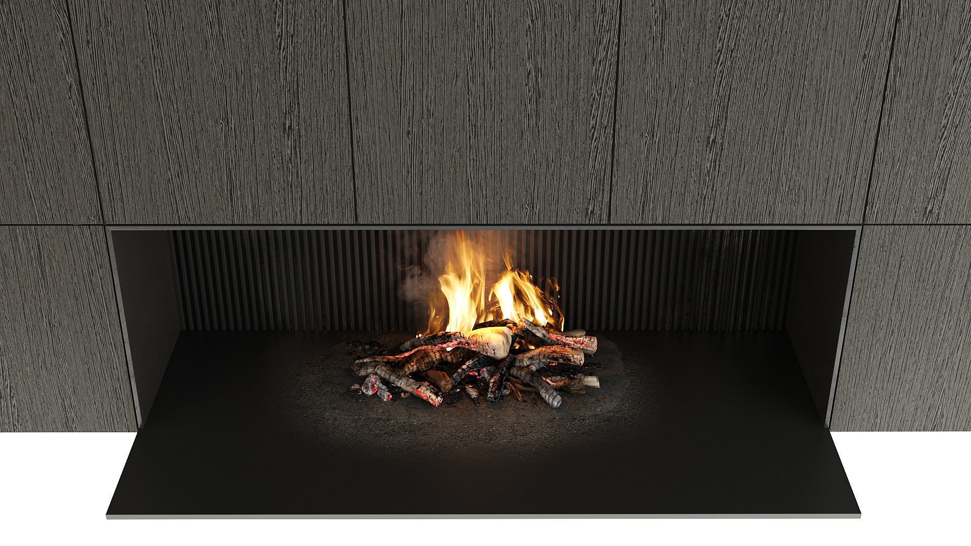 Fireplace modern mantel 3D model_7
