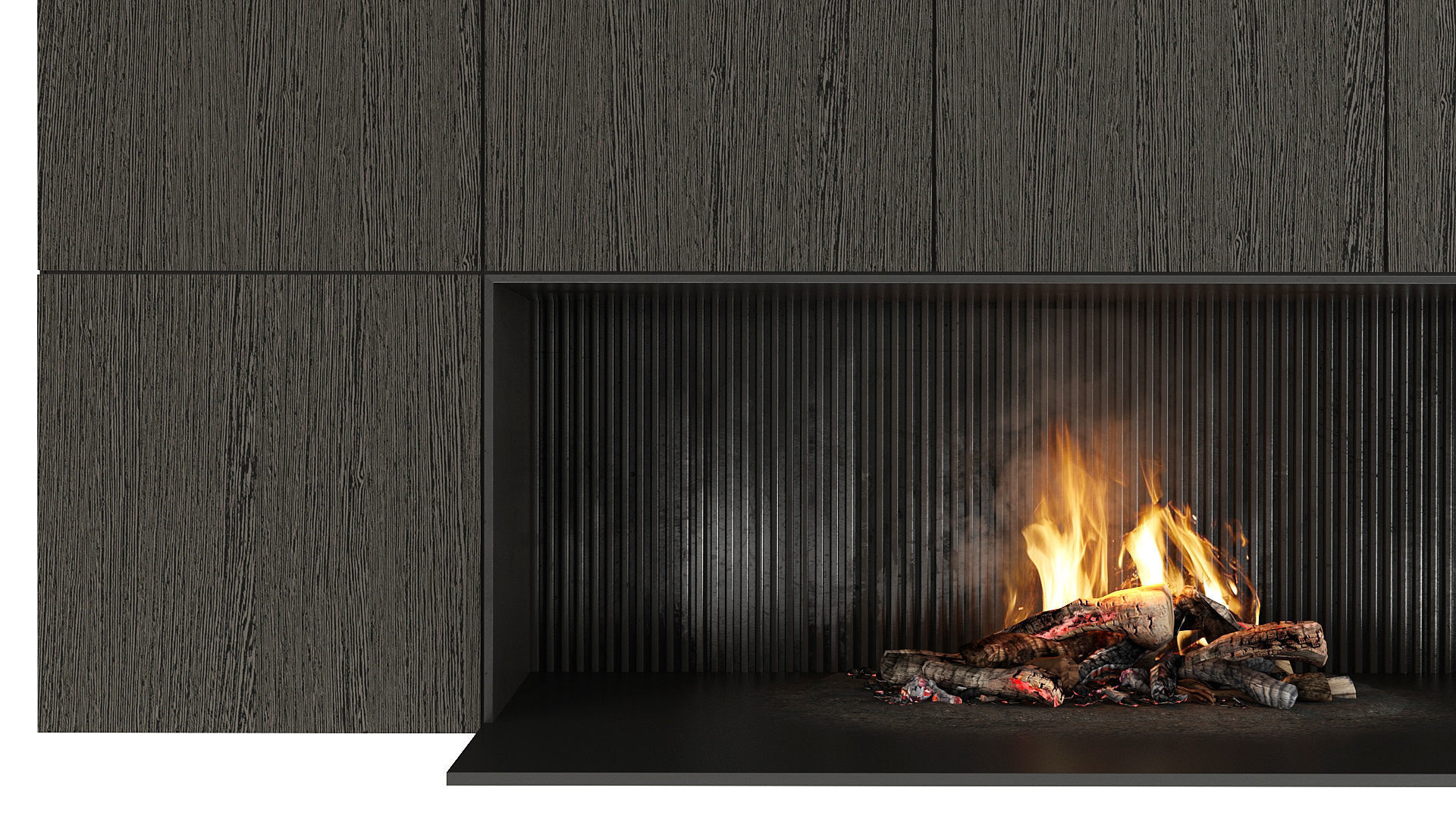 Fireplace modern mantel 3D model_6
