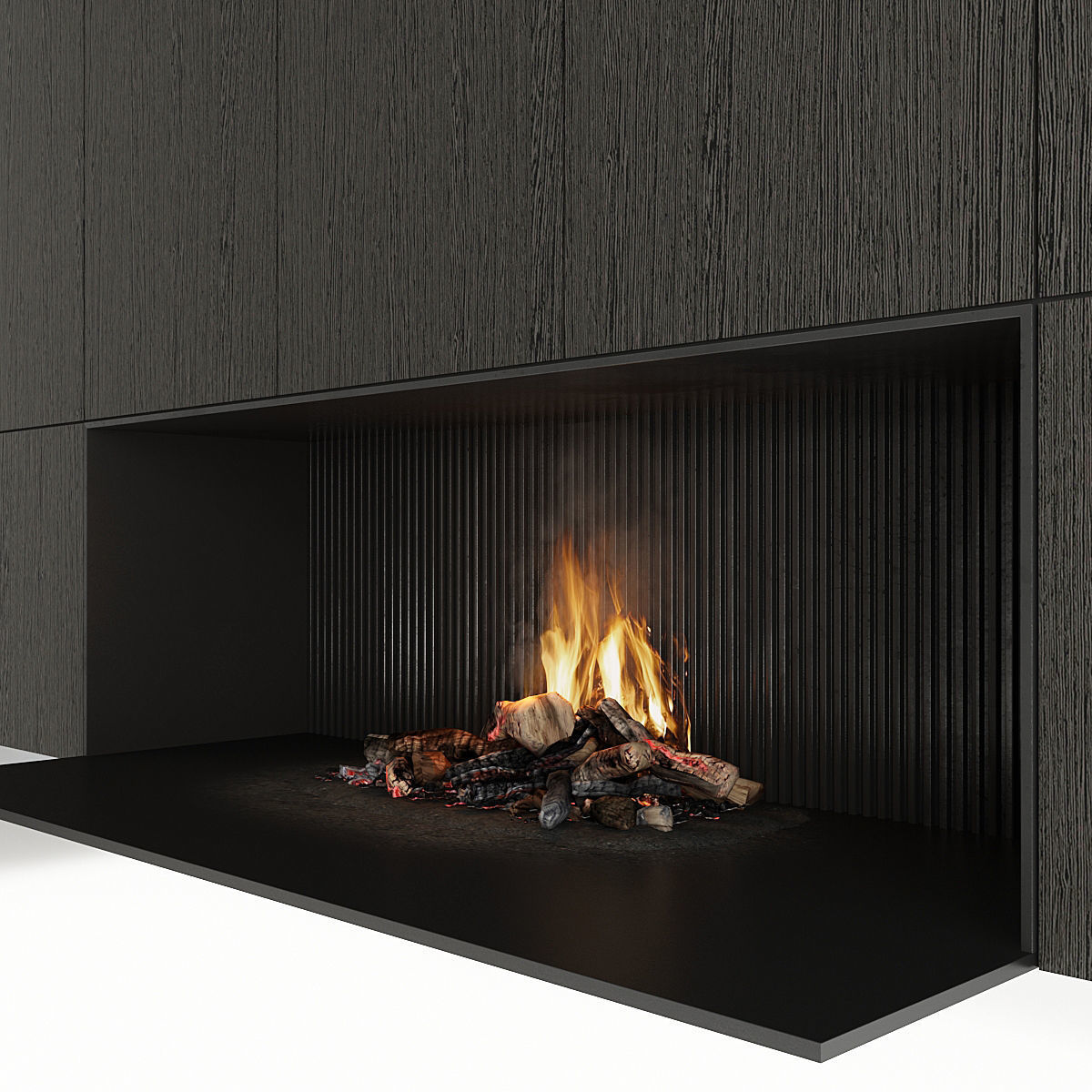 Fireplace modern mantel 3D model_15