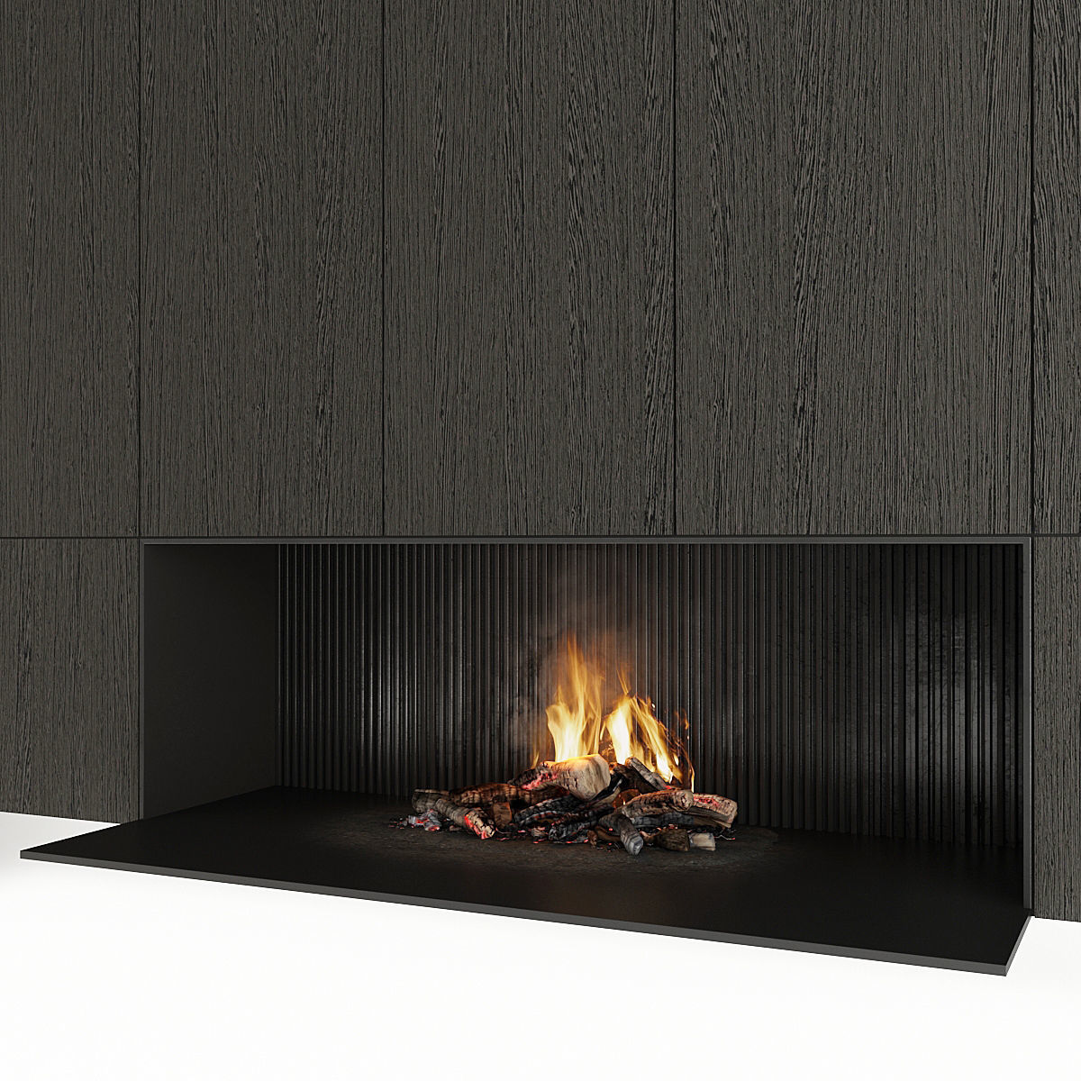Fireplace modern mantel 3D model_12