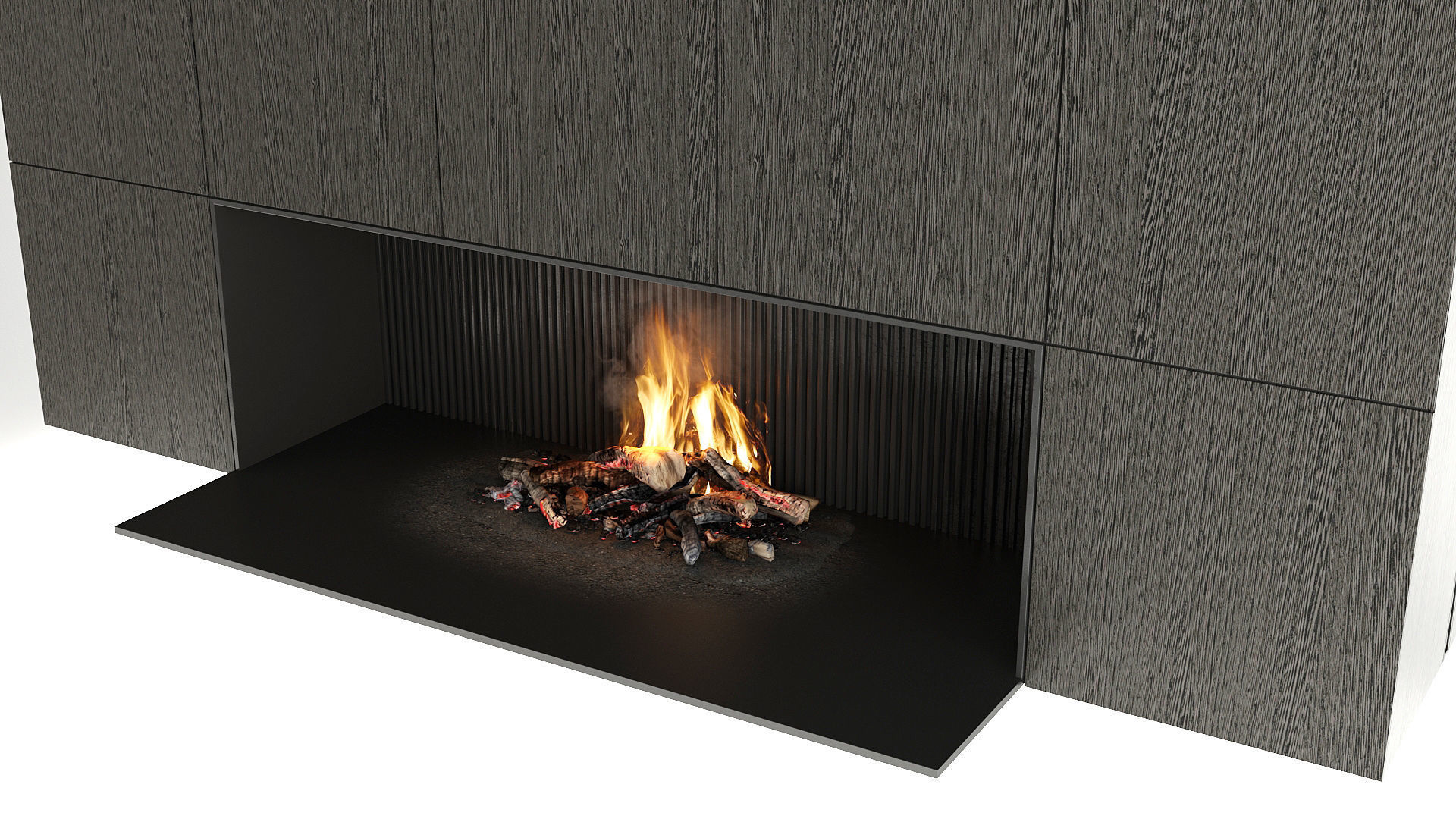 Fireplace modern mantel 3D model_2