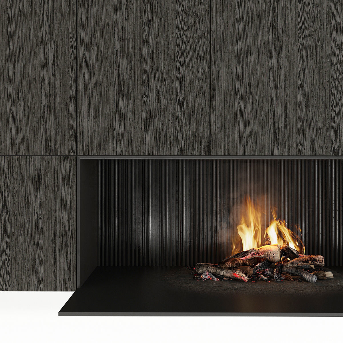 Fireplace modern mantel 3D model_14
