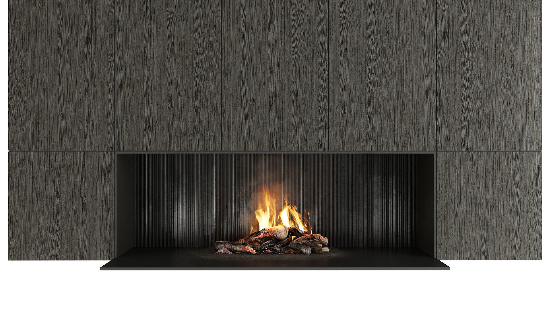Fireplace modern mantel 3D model_9