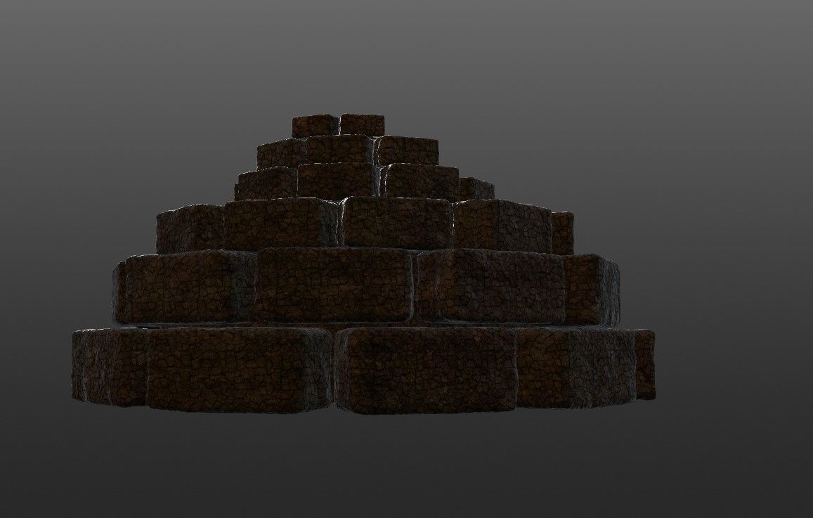 8K Ancient Sanctuary tomb red bricks and free forest material 3D model_19
