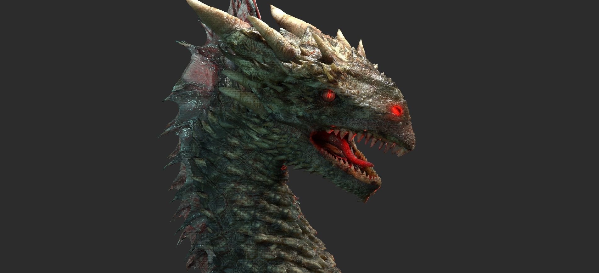 Dragon head Asian Deadly 3D model_1