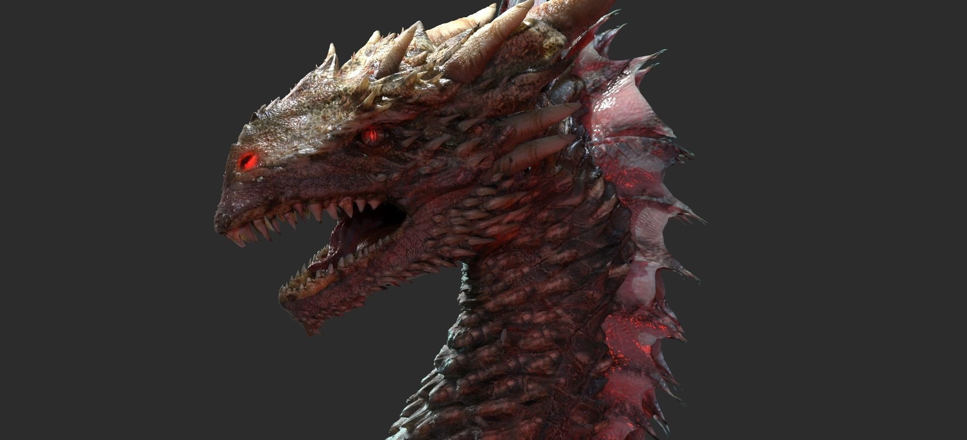 Dragon head Asian Deadly 3D model_2