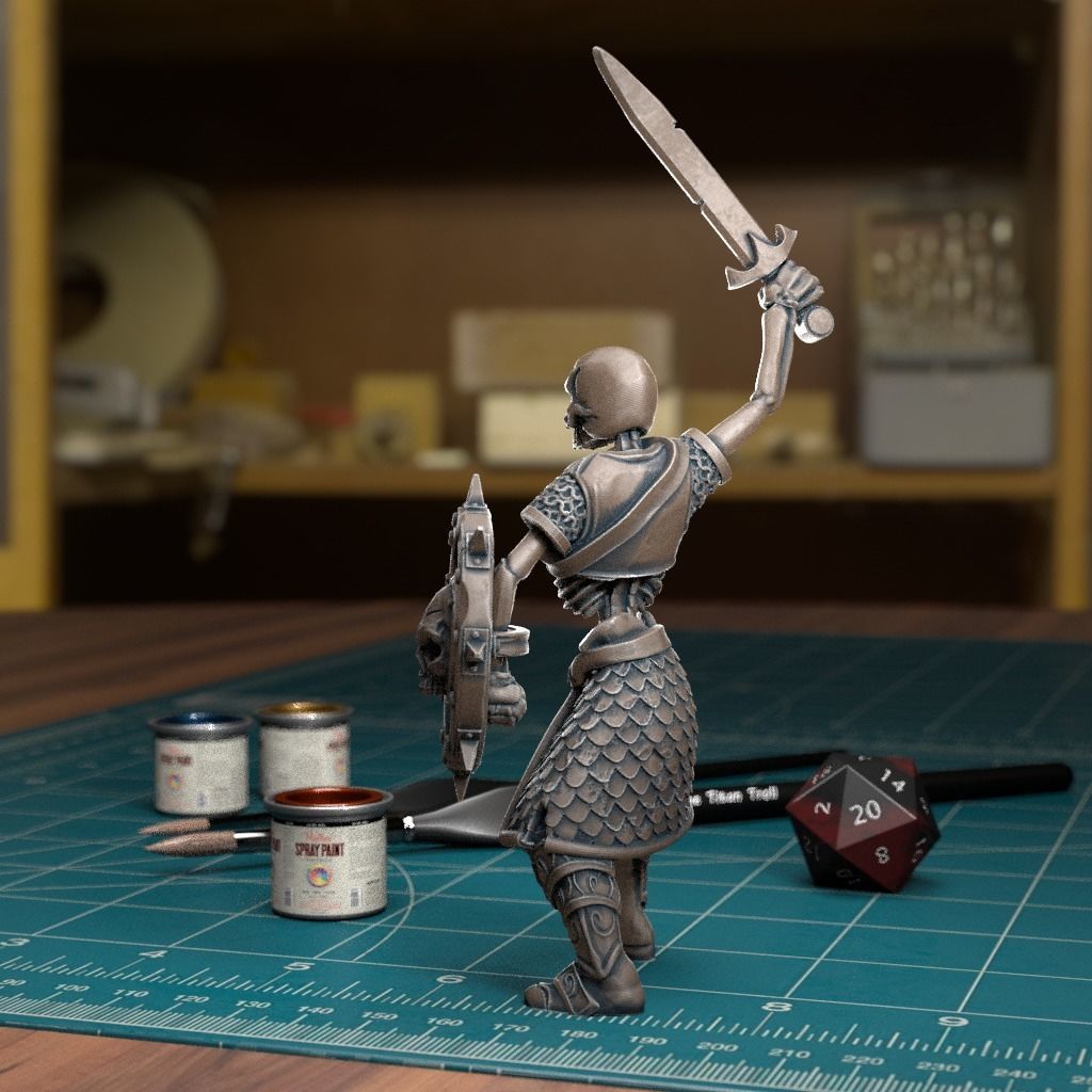 Undead Skeleton 007 - Pre-Supported - DnD - 32mm Fantasy minis 3D print model_2