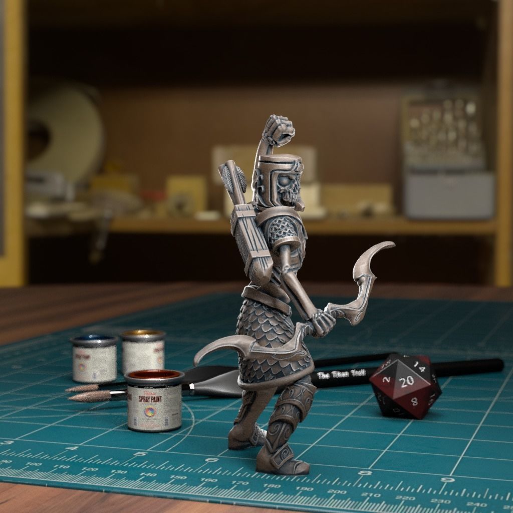 Undead Skeleton 008 - Pre-Supported - DnD - 32mm Fantasy minis 3D print model_3