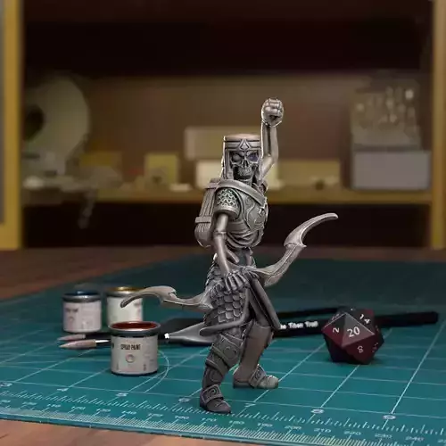 Undead Skeleton 008 - Pre-Supported - DnD - 32mm  Fantasy minis