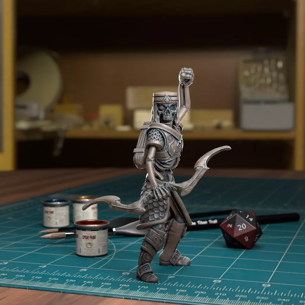 Undead Skeleton 008 - Pre-Supported - DnD - 32mm Fantasy minis 3D print model_0