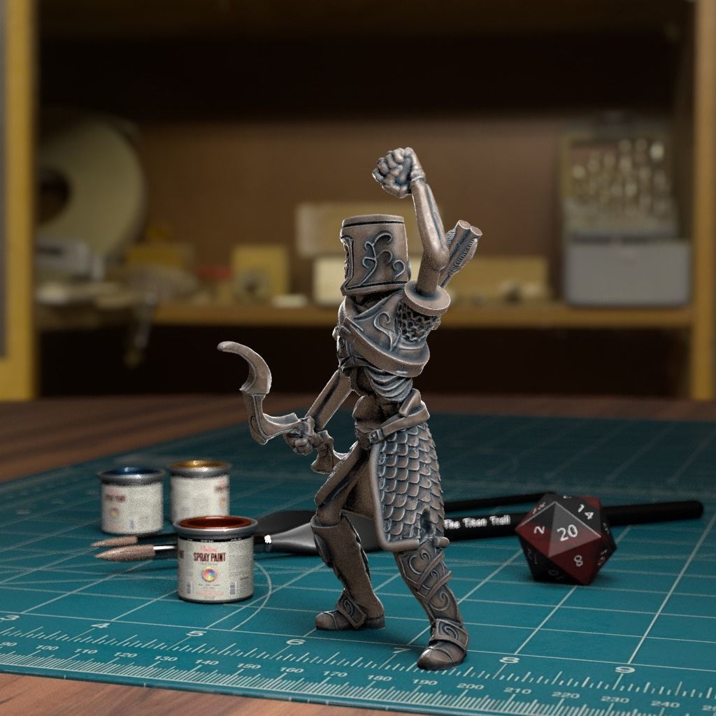 Undead Skeleton 008 - Pre-Supported - DnD - 32mm Fantasy minis 3D print model_1