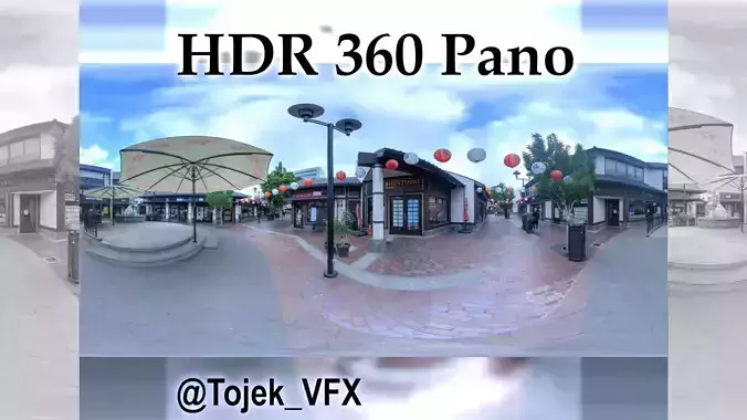 HDR 360 Panorama Little Tokyo 31 Village mall - Downtown LA