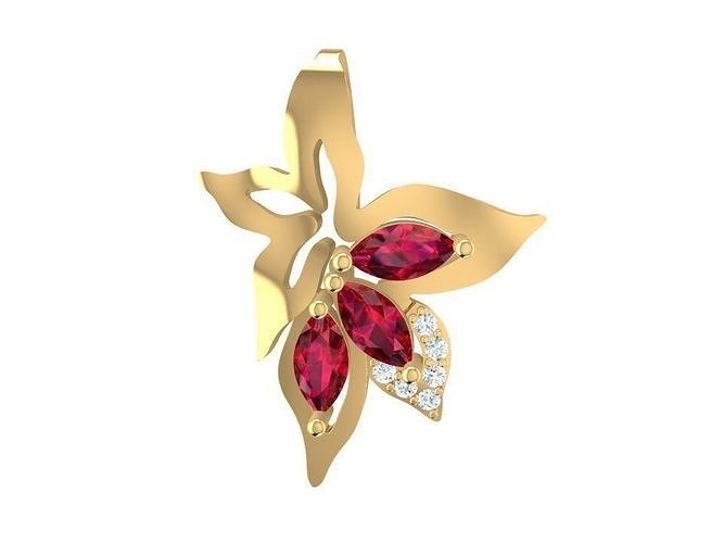 diamond leaf pendant for women 1899 3D print model