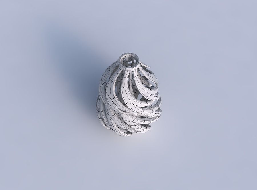 Vase curved twisted wide top with intertwining lines twisted ... 3D print model_6