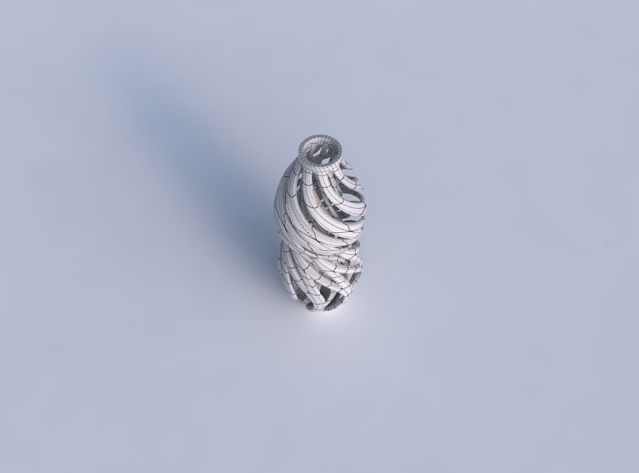 Vase curved twisted wide top with intertwining lines twisted ... 3D print model_6