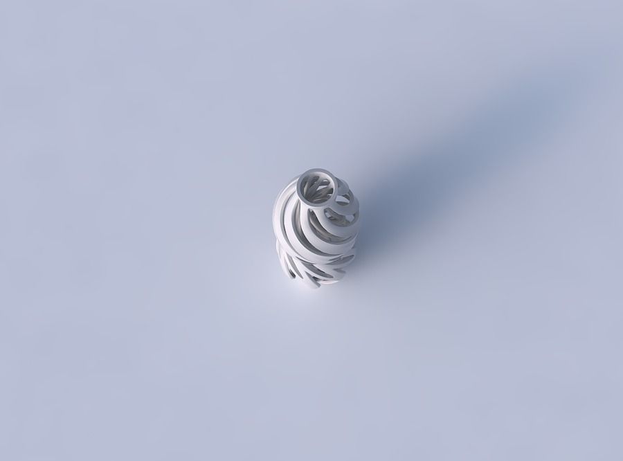 Vase curved twisted wide top with intertwining lines twisted ... 3D print model_2