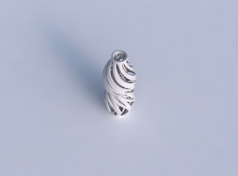 Vase curved twisted wide top with intertwining lines twisted ... 3D print model_1