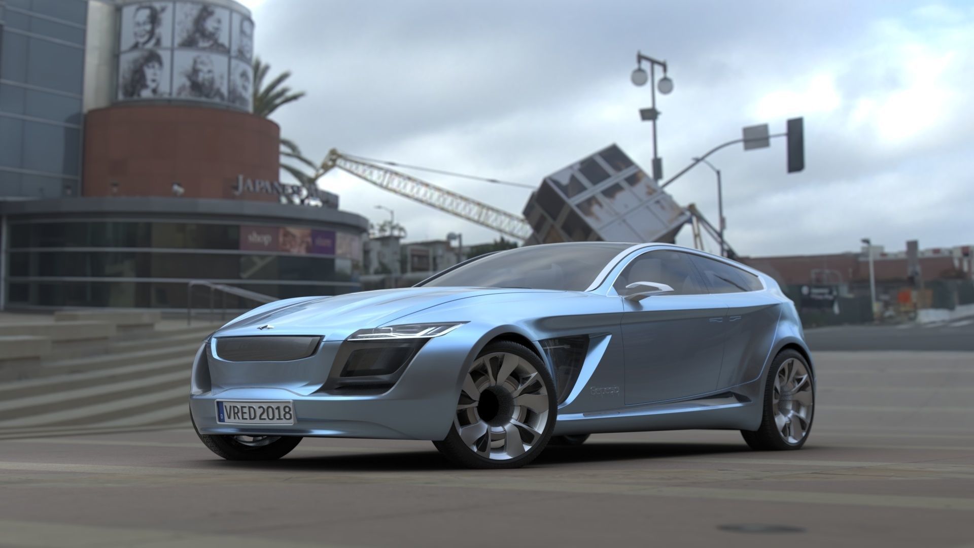 HDR 360 Pano - Weller Court Space Shuttle Challenger Memorial Texture_3