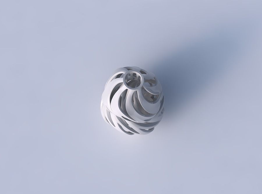Vase curved twisted wide top with intertwining lines twisted ... 3D print model_2