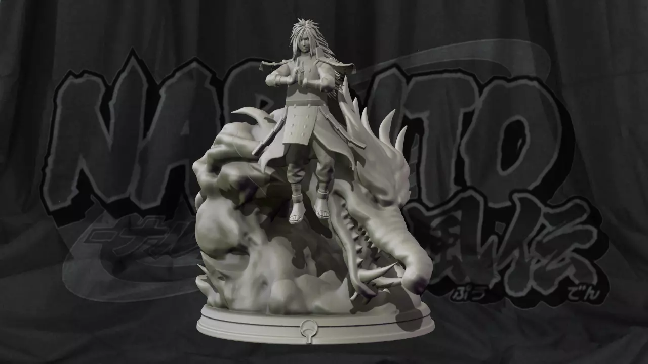 Madara Uchiha and Wood Dragon - Naruto Shippuden 3D Print Statue 3D print model