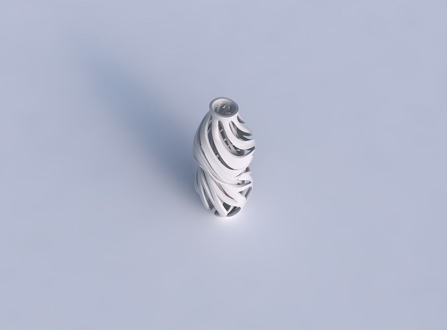 Vase curved twisted wide top with intertwining lines twisted ... 3D print model_1