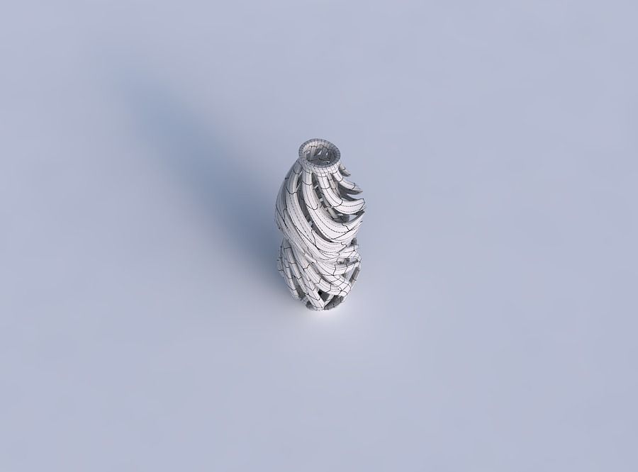 Vase curved twisted wide top with intertwining lines twisted ... 3D print model_6