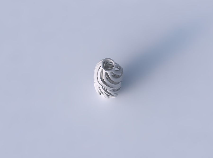 Vase curved twisted wide top with intertwining lines twisted ... 3D print model_2