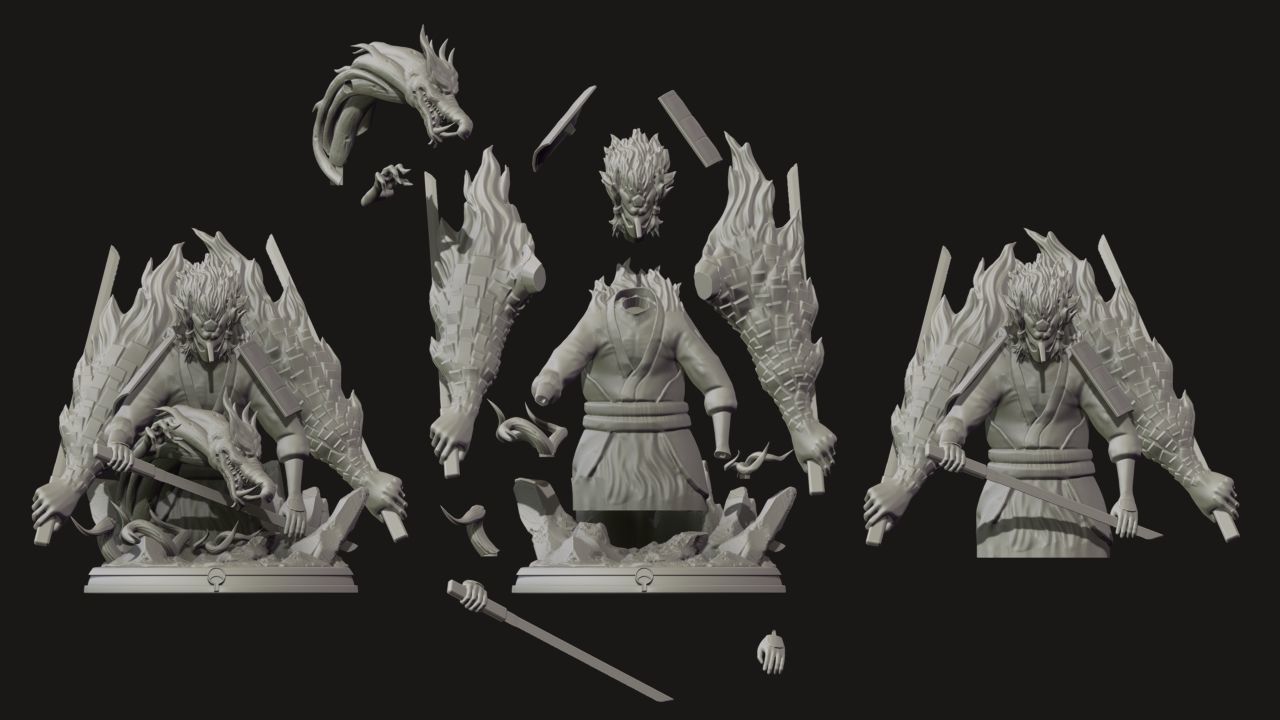 Madara Uchiha With Susanoo - Naruto Shippuden 3D Print Statue 3D print model_4