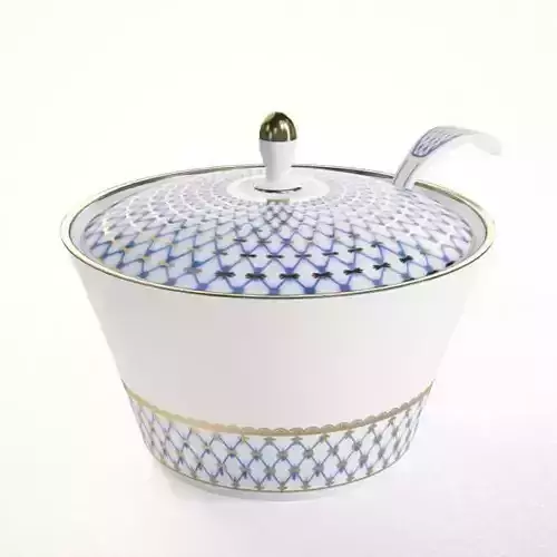 Porcelain Tureen With Blue Details