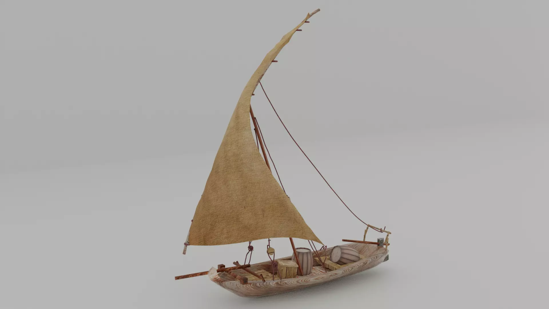 zanzibar dhow Low-poly 3D model
