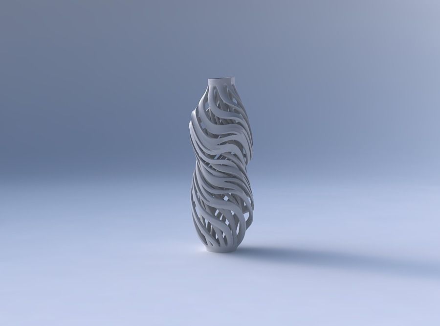 Vase curved twisted wide top with intertwining lines very twi... 3D print model_4