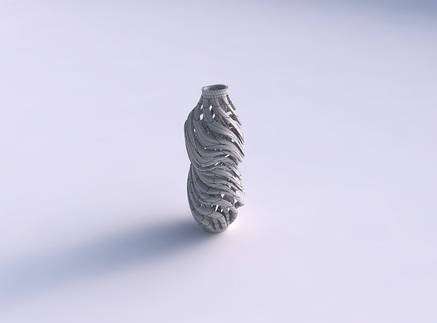 Vase curved twisted wide top with intertwining lines very twi... 3D print model_5