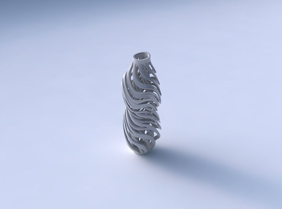 Vase curved twisted wide top with intertwining lines very twi... 3D print model_3