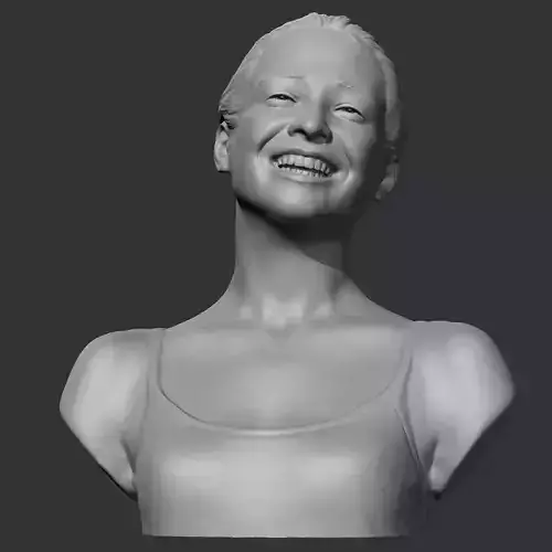 HD girl bust D 3D print model