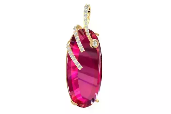 Luxury Oval Gemstone Pendant for Women 3011