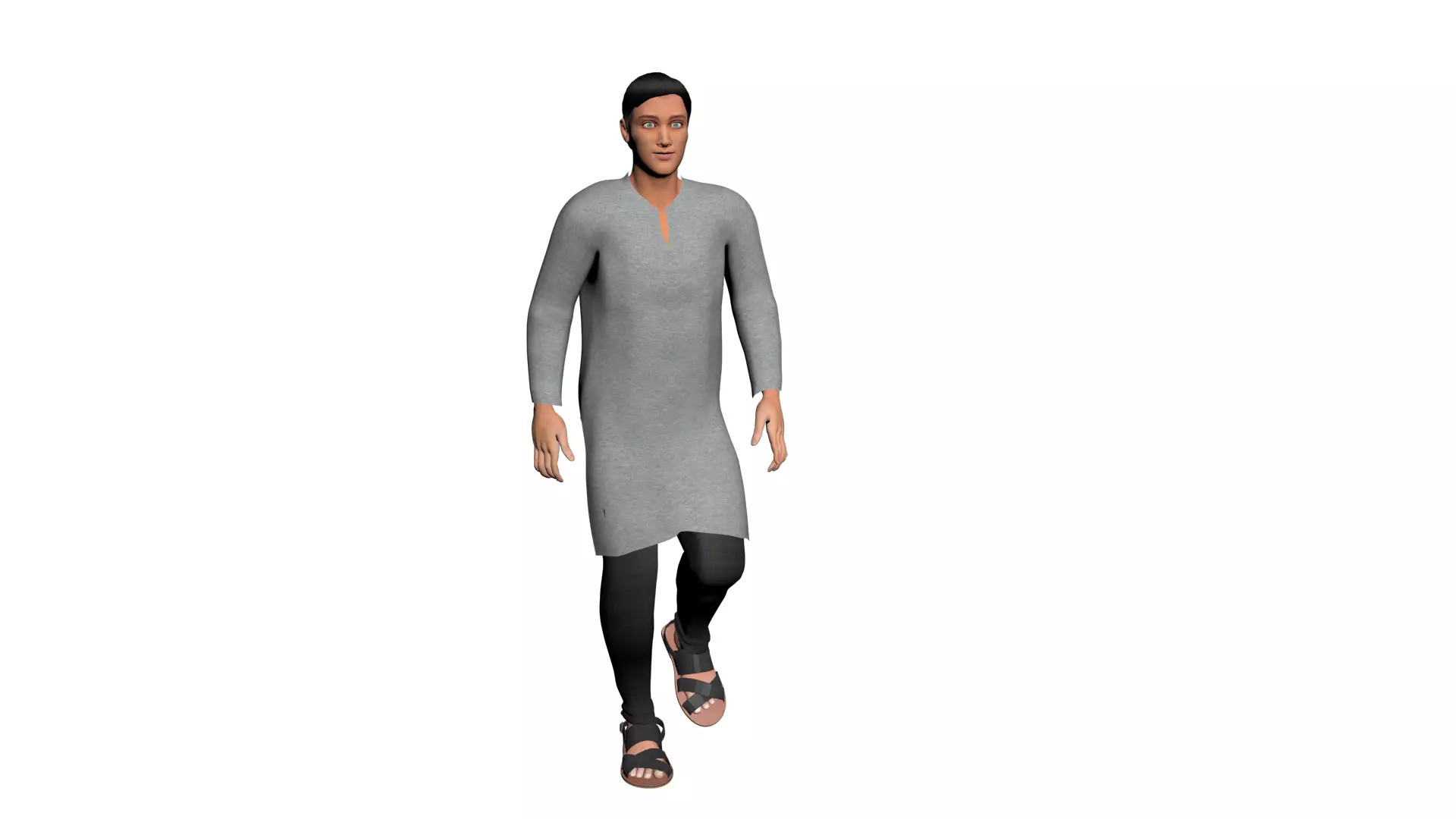 Indian man rigged Desi style 3D model_0