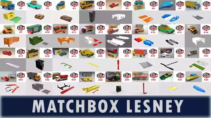 Matchbox Lesney Replacement Parts Set 3D print model
