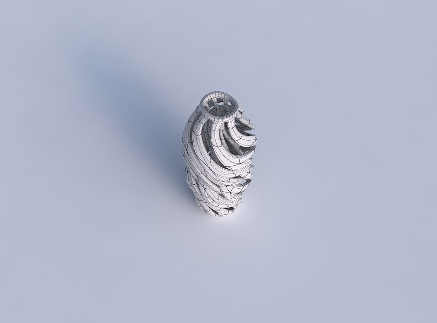 Vase curved twisted 2 with intertwining lines twisted wavy 3D print model_6