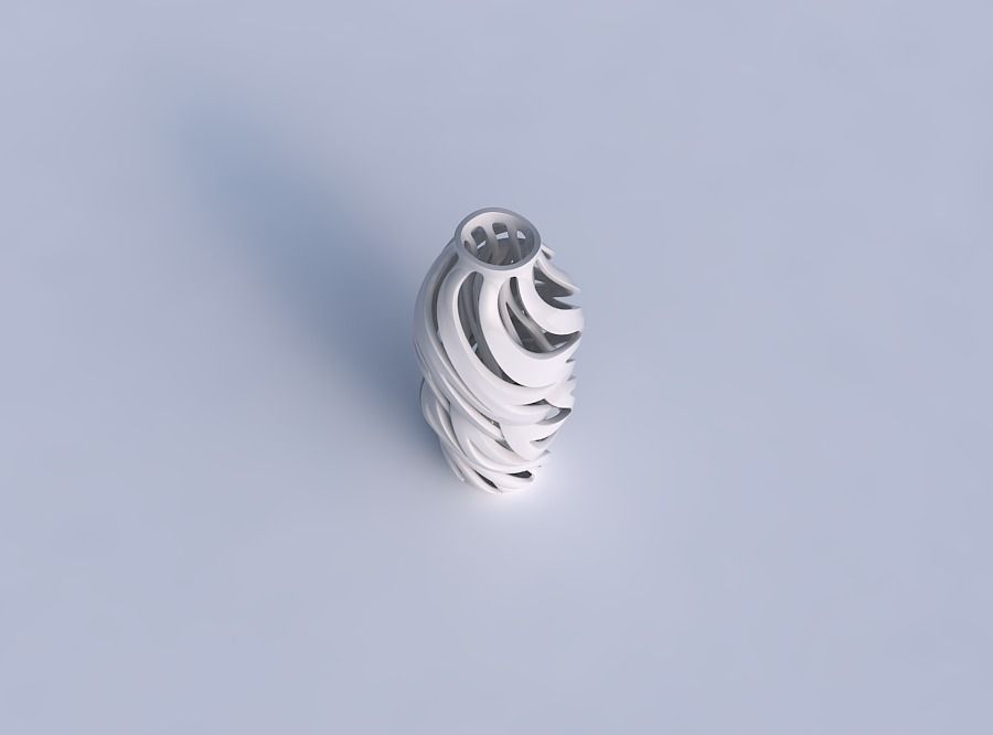 Vase curved twisted 2 with intertwining lines twisted wavy 3D print model_1
