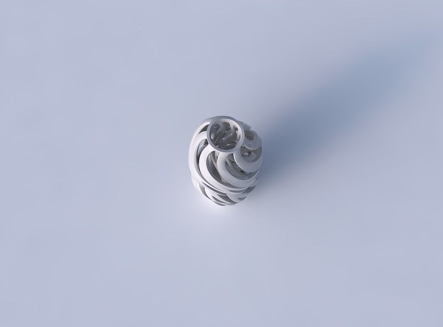 Vase curved twisted 2 with intertwining lines twisted wavy 3D print model_2