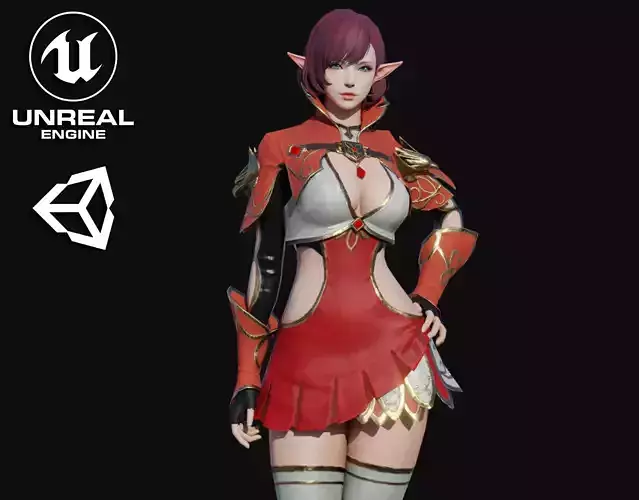 Seris Girl Low-poly 3D model