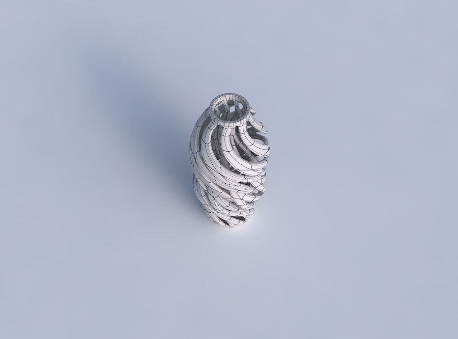 Vase curved twisted 2 with intertwining lines twisted 3D print model_6