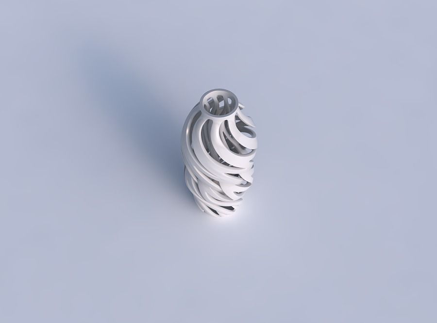 Vase curved twisted 2 with intertwining lines twisted 3D print model_1