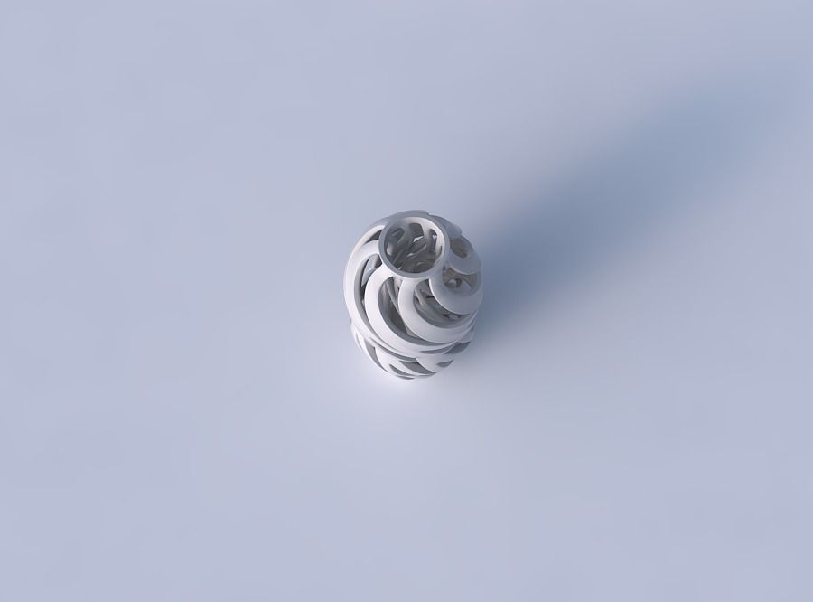 Vase curved twisted 2 with intertwining lines twisted 3D print model_2