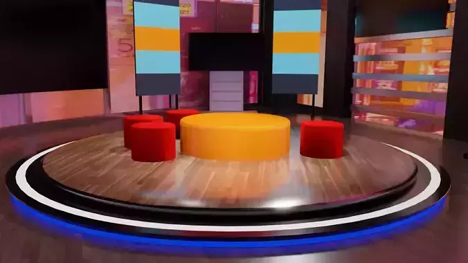 Virtual Talk Show Stage 3D model
