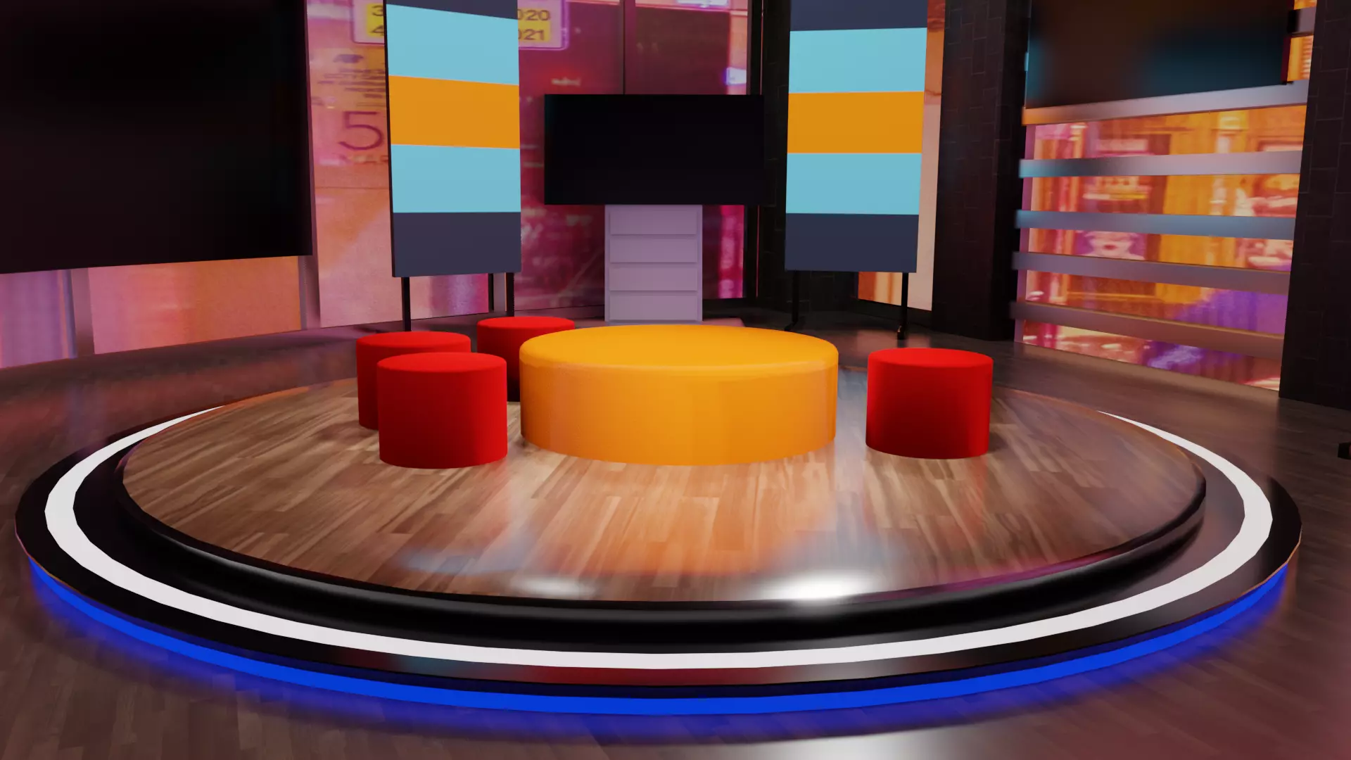 Virtual Talk Show Stage 3D model_0